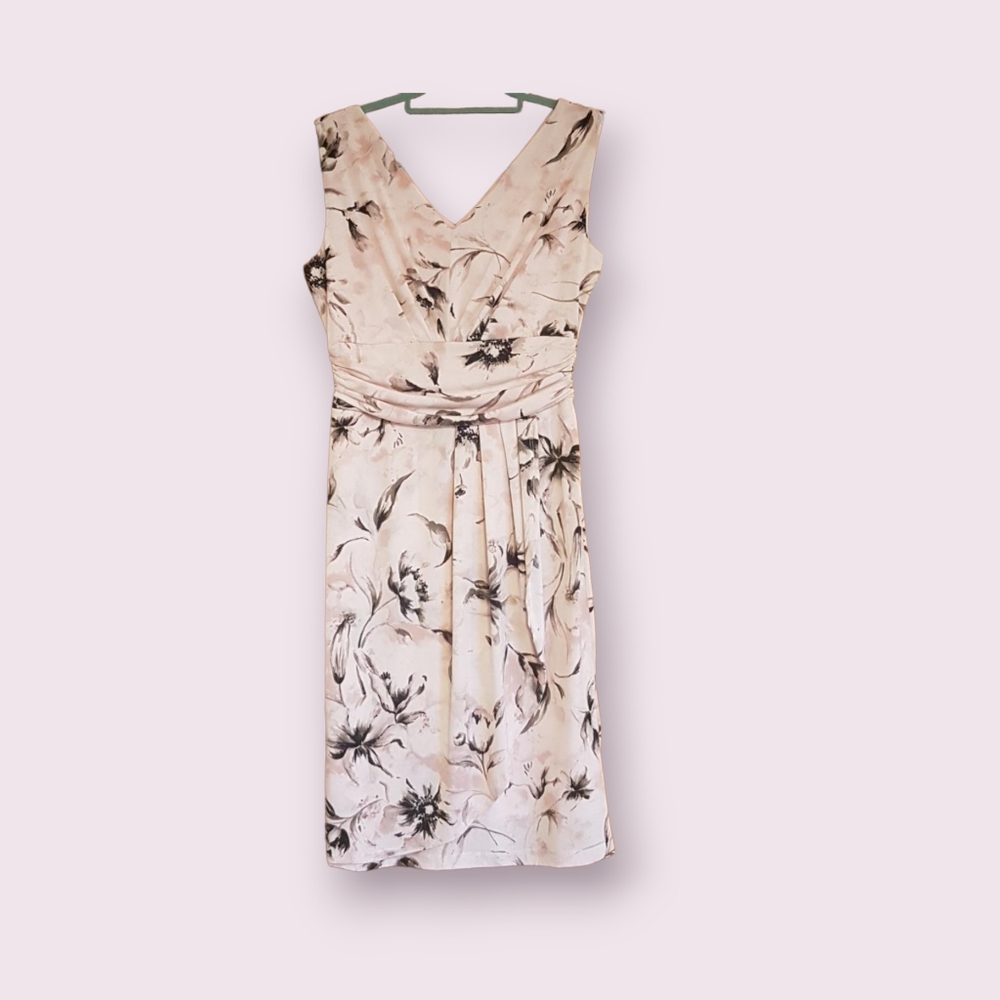 Soft pink floral midi dress size 10 - Picture 1 of 5